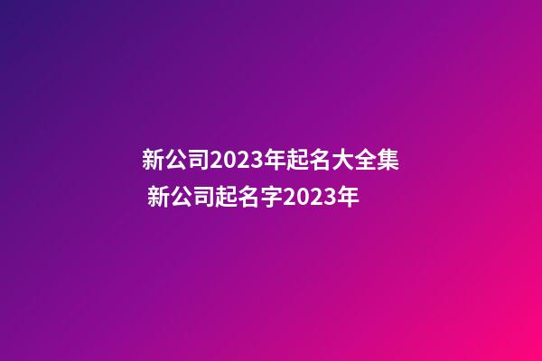 新公司2023年起名大全集 新公司起名字2023年-第1张-公司起名-玄机派